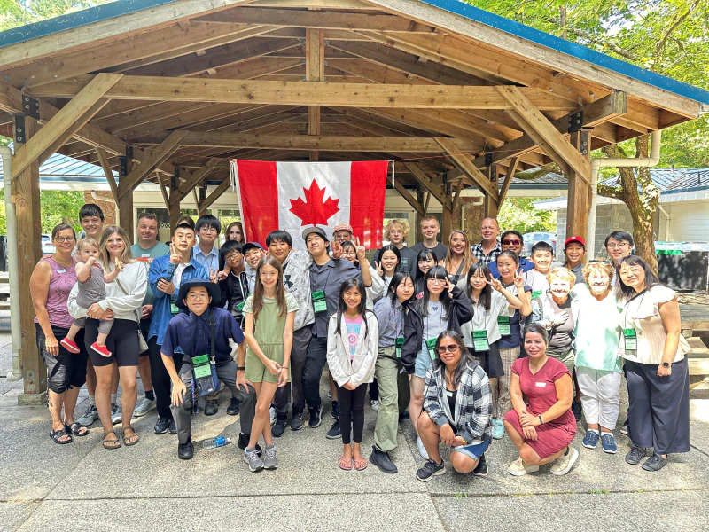 ESL students at an outdoor event in British Columbia